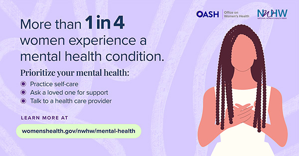 More than 1 in 4 women experience a mental health condition